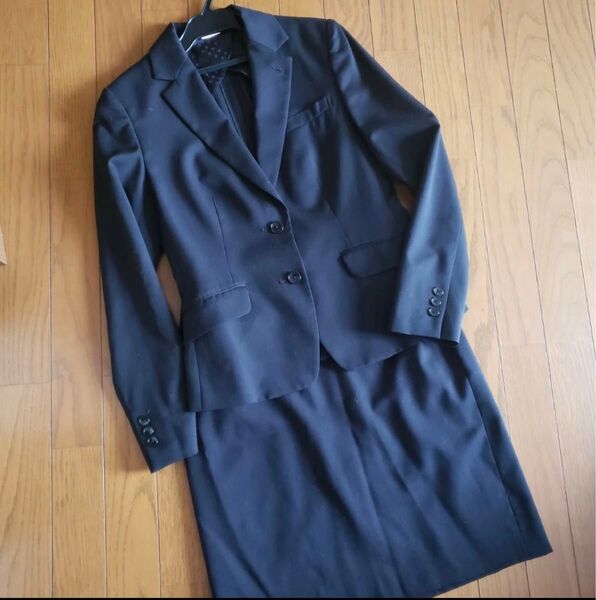 美品 レディース スーツ ウール100% セットアップ スカート 制服 通勤