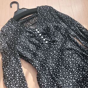 【新品】マイストラーダ 裾配色プリントワンピース 花柄 ロング