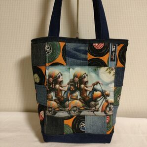 両面パネル トートバッグ ハンドメイド