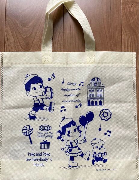 ☆年末値下げ ペコちゃん 不二家 FUJIYA ショッパー ショップ袋 トートバッグ メッシュ地 レトロ 非売品 コレクション☆