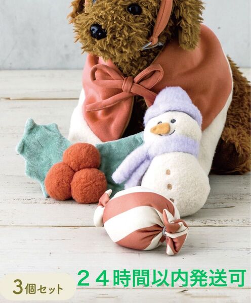 3COINS スリコ スリーコインズ ペット おもちゃ3点セット クリスマス 記念写真 撮影