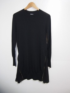 美品 MIHARA YASUHIRO ミハラヤスヒロ SIDE ZIP KNIT O/P ニット チュニック ワンピース 黒 ブラック サイズ36 92631502 602J