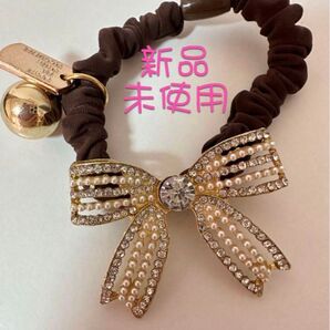 髪ゴム ラインストーン リボン シュシュ ヘアゴム 髪留め ヘアアクセサリー