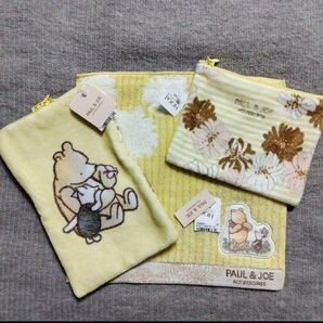 3枚 新品 ポール&ジョー Pooh ポーチ ハンドタオル