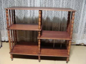  retro . modern . display shelf bookcase with casters . antique present condition goods 