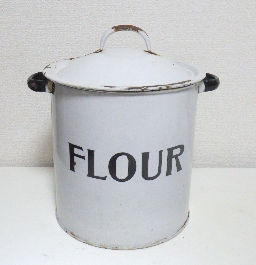 超激安特価 アンティーク イギリス 缶 FLOUR フラワー ホーロー 雑貨