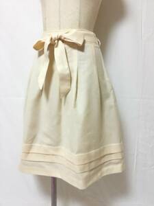 572 new goods! ribbon attaching wool . tuck entering skirt W61 made in Japan regular price 9900 jpy prompt decision 