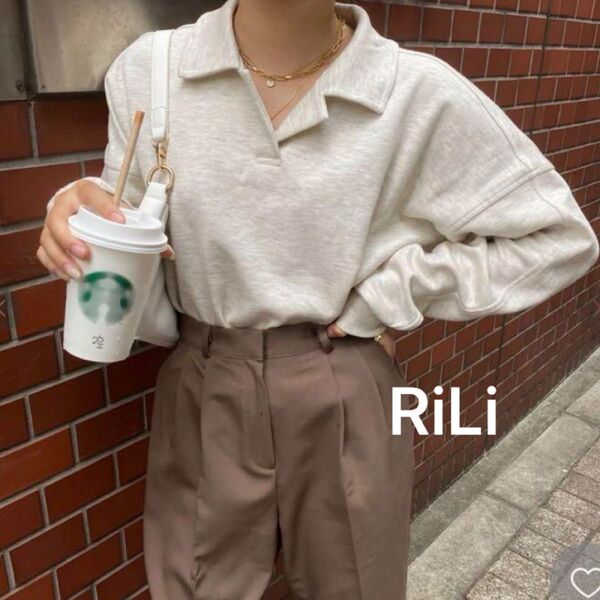 Rili ポロネックトレーナー トップス カットソー スウェットカットソー