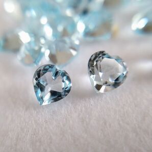 【A3】天然ブルートパーズ 4個セット 各約0.28ct 約4.0×4.0×2.7mm ルース
