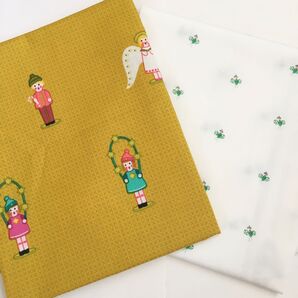 ハギレ 2枚セット 子ども 天使 クリスマス/蛍 ホタル