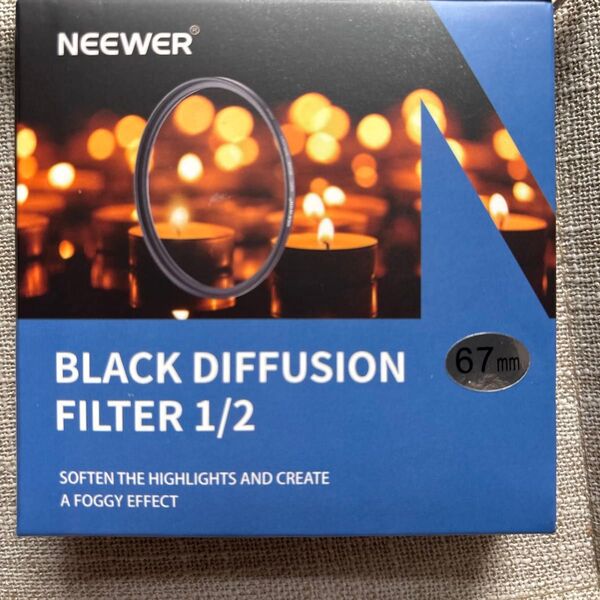 NEEWER 67mm ブラック拡散 1/2 フィルター 夢のような映画効果 超薄型カメラレンズフィルター 耐水性
