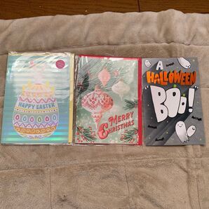 アメリカ メッセージカード 3枚セット Trader Joe's トレーダージョーズ トレジョ イースター クリスマス ハロウィン