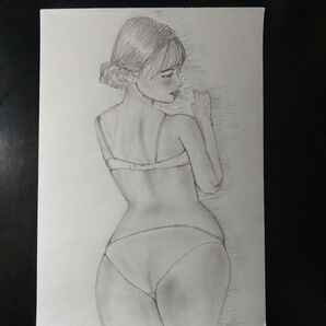 えんぴつデッサン 真作 デッサン 美人画