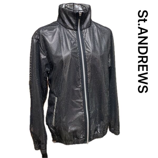 【新品未使用】St.ANDREWS セントアンドリュース ラメ入り ナイロン ジャケット ブラック系