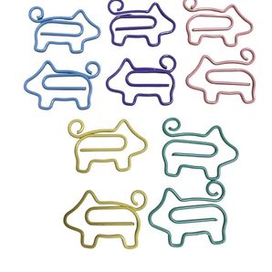 ★ラスト1点★ ゼムクリップ ペーパークリップ 10枚セット 可愛い 子豚の形 ブックマーク 金属製 クリップ事務用品 書類/請求