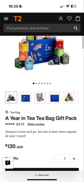 T2 A Year in Tea ギフト 120ティーパック オーストラリア