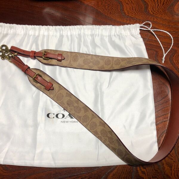 コーチ COACH ショルダーストラップ シグネチャー ブラウンxベージュ系