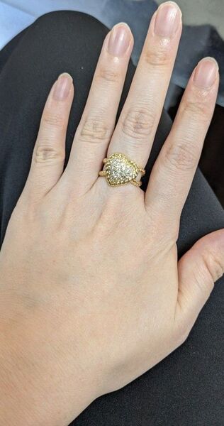 ダイヤ ダイヤモンド 18K リング ハート セルパン