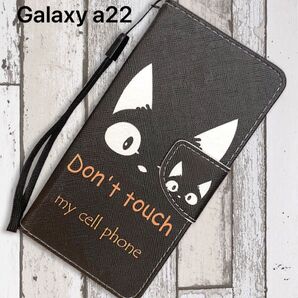 Galaxy a22 ケース かわいい 猫 黒猫 手帳型