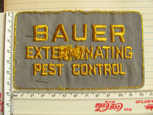 【ワッペン】Bauer exterminating pest control アメリカ製 激レア 制作サンプル 1970年代 USA patch sample