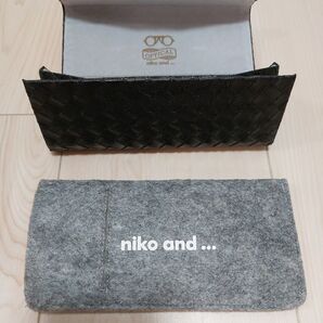 メガネケース2点 フエルトタイプグレーと編み込みデザイン黒 niko and…