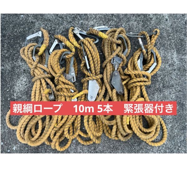 親綱ロープ 10m 5本 緊張器付き