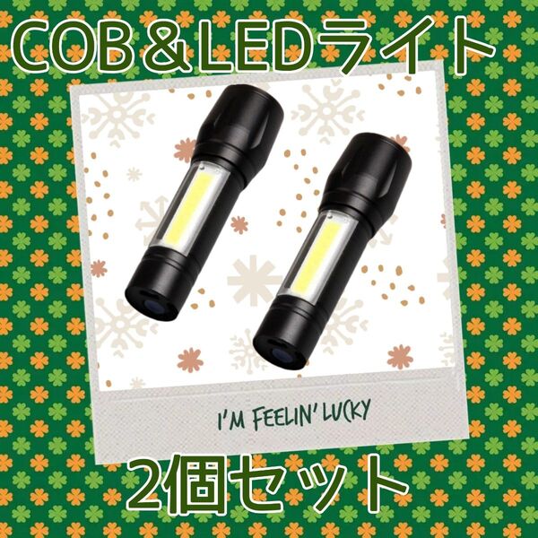 2個セット! ライト コンパクト 充電式 ハンディライト 小型 軽量 明るい