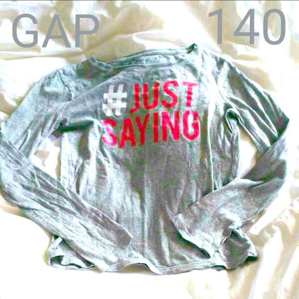 Gapkids 長袖 カットソー グレー 140 子供服 キッズ 女の子 シャツ 長袖Tシャツ ロンT トップス Tシャツ