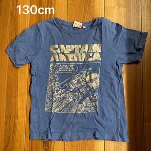GU マーベル キャプテンアメリカ 半袖Tシャツ Tシャツ MARVEL ブルー 青 子供 キッズ ジーユー 半袖 シャツ 130