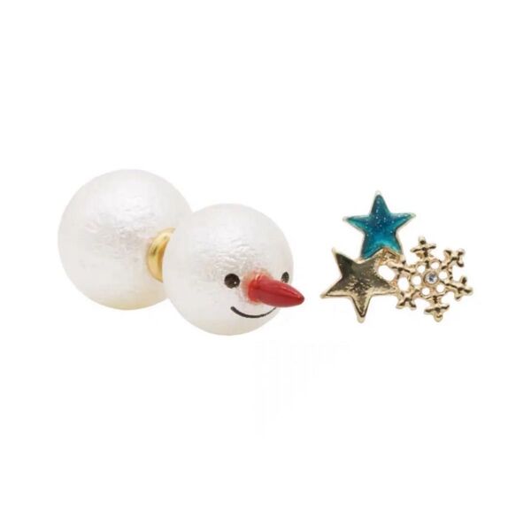 ピアス 雪だるま スノーマン 雪花 星 クリスマス 冬