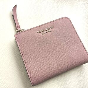 【限定ラスト1点】ケイトスペード三つ折り財布ピンクベージュ正規コインパースミニ