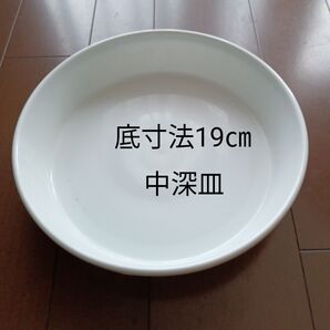 Richell 中深皿 8号 底寸法19㎝ 白 鉢皿 受け皿