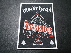 MOTORHEAD 刺繍パッチ ワッペン ace of spades 白枠 モーターヘッド / slayer metallica anthrax sodom kreator destruction venom