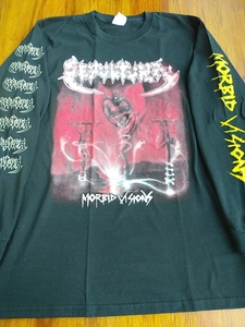 SEPULTURA 長袖 Tシャツ morbid visions 黒M ロンT セパルトゥラ / slayer metallica kreator sodom destruction possessed cogumelo