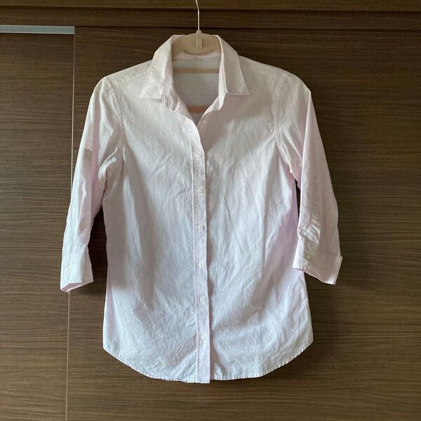 RHYME CITY TAILORED CLOTHING 薄ピンク七分袖シャツM