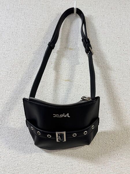 X-girl エックスガール CHERRY BELT BAG ウエストバッグ 中古美品 ブラック
