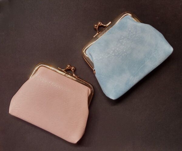 がま口財布 ピンク&ブルー 2個セット 小銭入れ コインケース ポーチ がまぐち