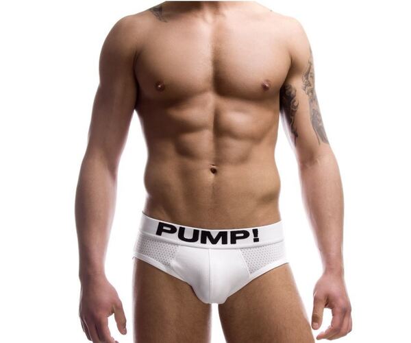 超COOL★【PUMP!】Mサイズ 589/2 ホワイト ローライズ ブリーフ ビキニ メンズ 男性下着 NT