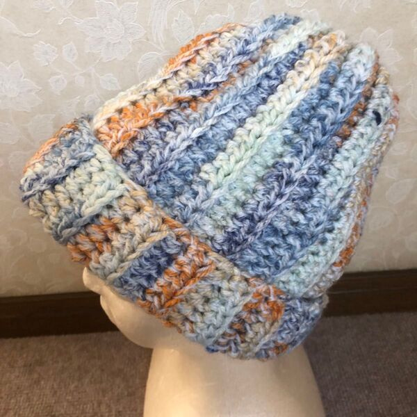 N001ニット帽 手編み ハンドメイド crochet