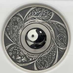 2016年 ツバル 陰陽チャーム 1ドル 銀貨 NGC PF70 ANTIQUED 3000枚限定!モダンコイン