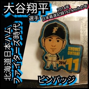 新品【2014年☆大谷翔平選手ピンバッジ】似顔絵☆北海道日本ハム☆背番号11☆送料無料☆