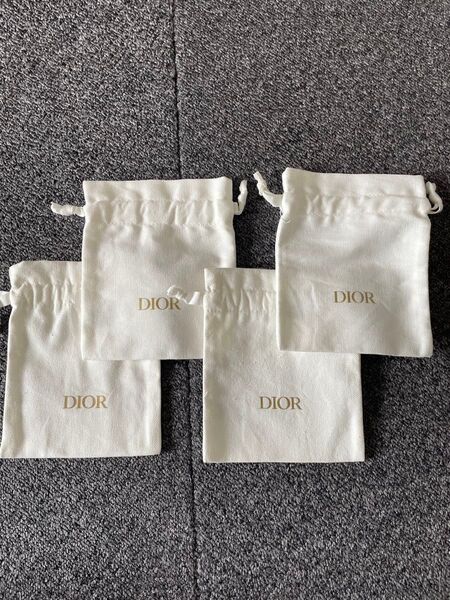 DIOR ディオール Dior 巾着袋 ノベルティ 保存袋 ホワイト 4枚