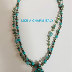 LIKE A CHARM ITALY ネックレス 青色 天然石