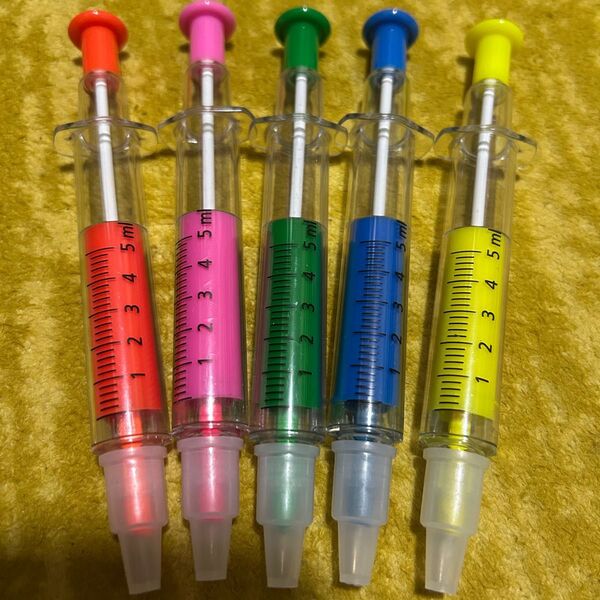 注射器 マーカー&ボールペン 5本セット おもしろ雑貨