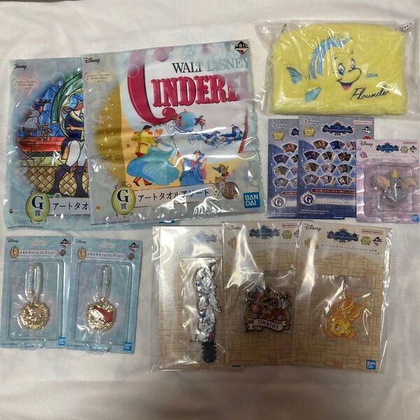 一番くじ ディズニープリンセス、ディズニー C賞,E賞,F賞,G賞 未開封セット