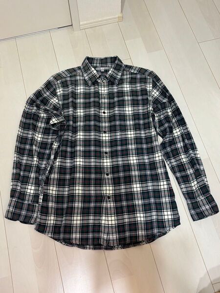 【お値下げ中】ユニクロ フランネルシャツ ボタンダウン チェック柄 M サイズ