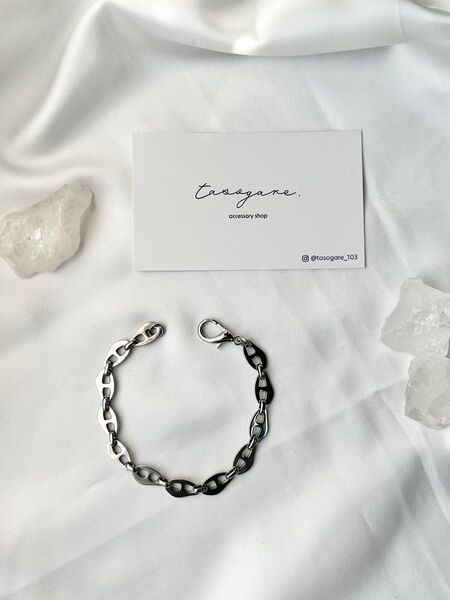 ブレスレット シルバー ステンレス チェーン 金アレ対応 個性 韓国 レディース メンズ アクセサリー