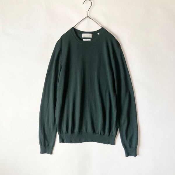 【美品】19AW TOMORROWLAND tricot トゥモローランド トリコ ウール ハイゲージ クルーネック ニット プルオーバー グリーン系 size S