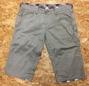 abxe- Be X size 3 men's short pants shorts shorts herringbone stripe check pattern. hem lining gray ju