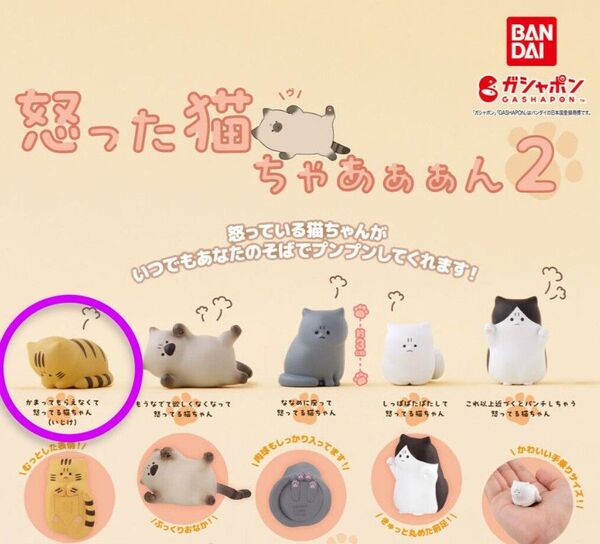 バンダイ BANDAI 怒った猫ちゃあぁぁん 2 かまってもらえなくて怒ってる猫ちゃん(いじけ) ガチャ ガシャポン